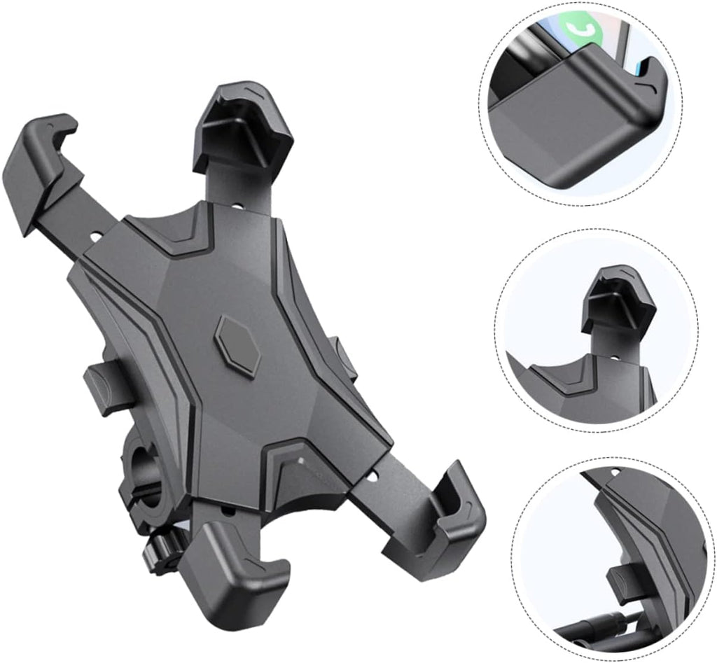 Supporto telescopico per smartphone universale grigio con guide e punti di fissaggio