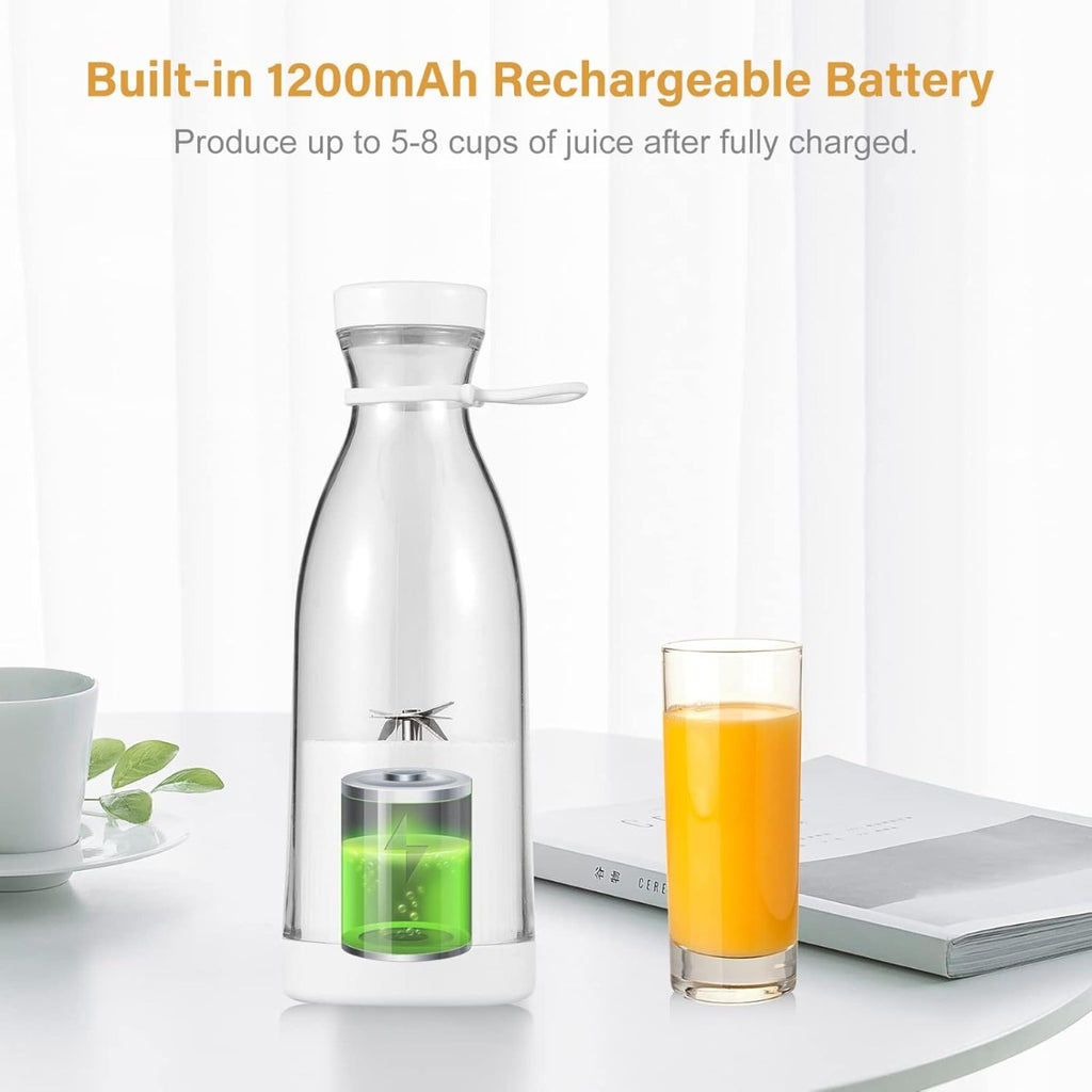 Mini frullatore elettrico portatile 300 ml in acciaio con manico e lame