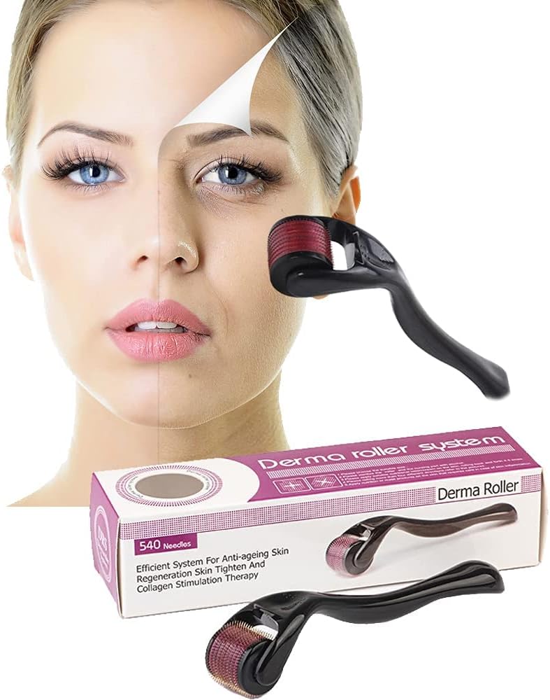 Rullo Derma Microneedle in Titanio 0,5 mm per Cura della Pelle, Trattamento delle Rughe e Stimolazione della Ricrescita dei Capelli