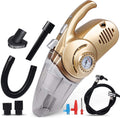 Aspirapolvere portatile multifunzione color oro con beccuccio trasparente e manometro