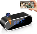 Telecamera spia a orologio WiFi nera con display blu e obiettivo frontale