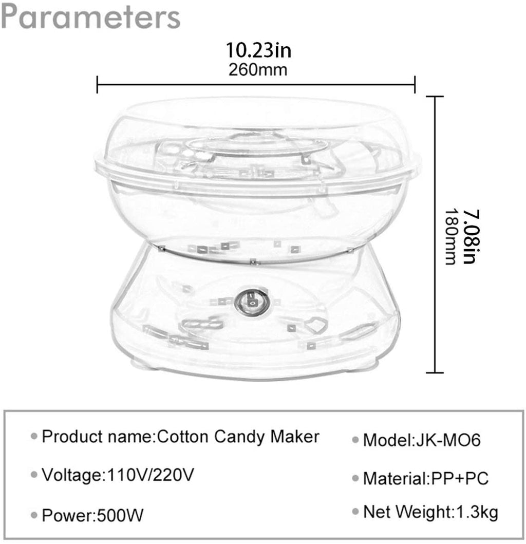 Schema dimensioni della macchina per zucchero filato con cupola e base