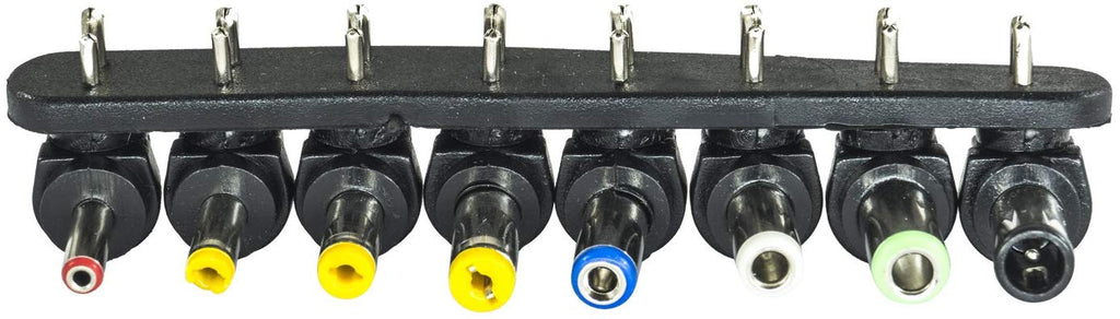 Pannello alimentatore auto con 8 spine intercambiabili per uscite DC