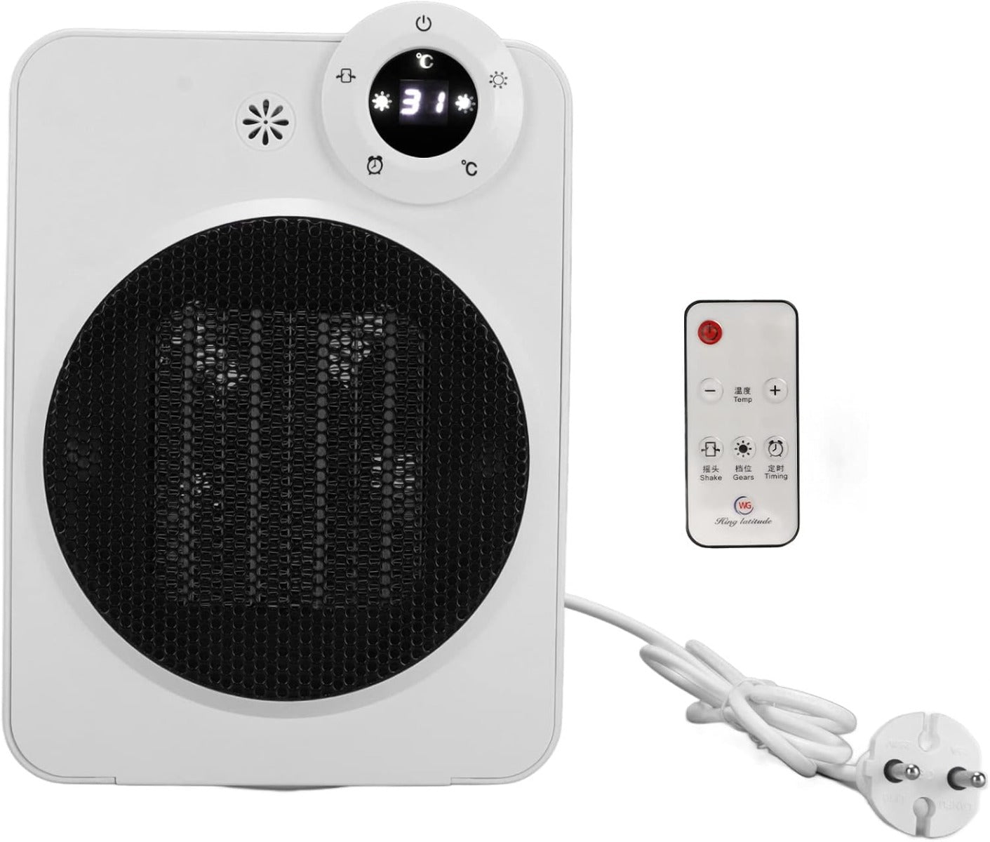 Riscaldatore per cuccia animali domestici bianco con display e telecomando