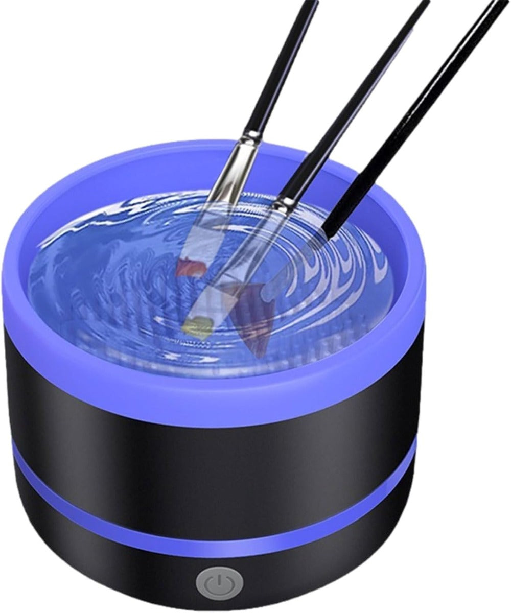 Macchina per la pulizia dei pennelli elettrica con vasca blu e base nera