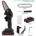 Kit mini motosega a batteria: catena, batteria, caricatore e accessori