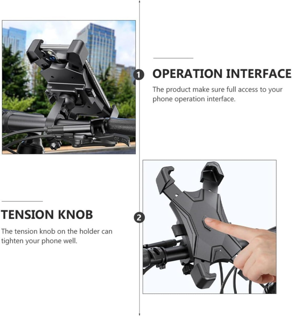 Supporto telescopico per smartphone universale grigio con manopola di tensione sul manubrio