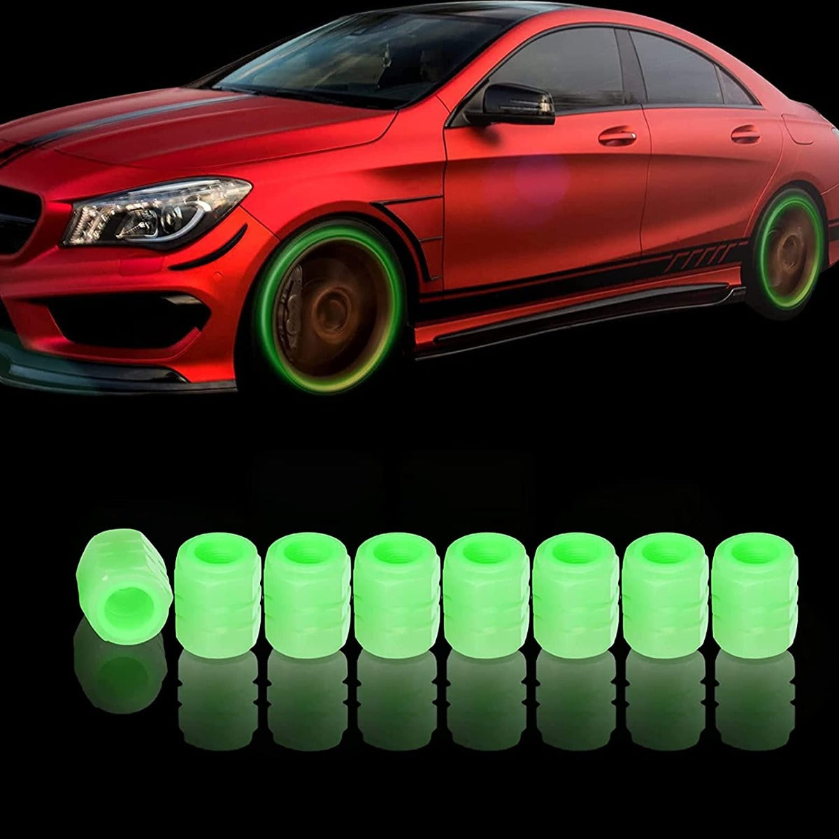 Tappi per valvole auto 10 pezzi per pneumatici fluorescenti per auto tappi per valvole illuminati universali a pressione stabile