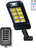 Lampione solare LED nero con pannello solare, sensore e staffa di fissaggio