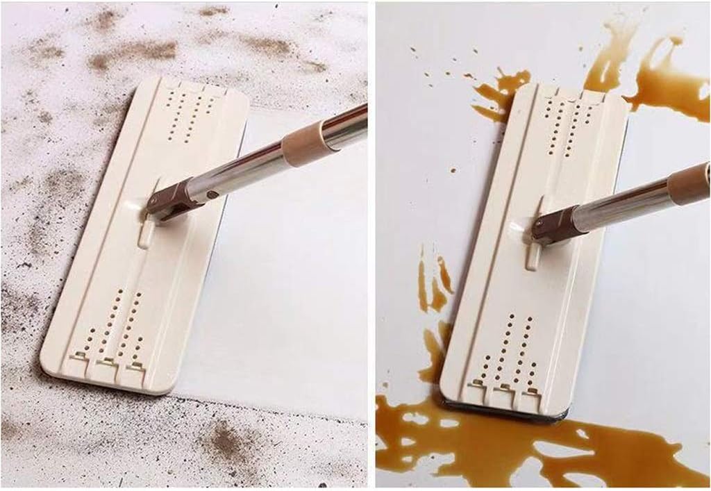 Piastra del mocio piatto in microfibra bianca con manico cromato