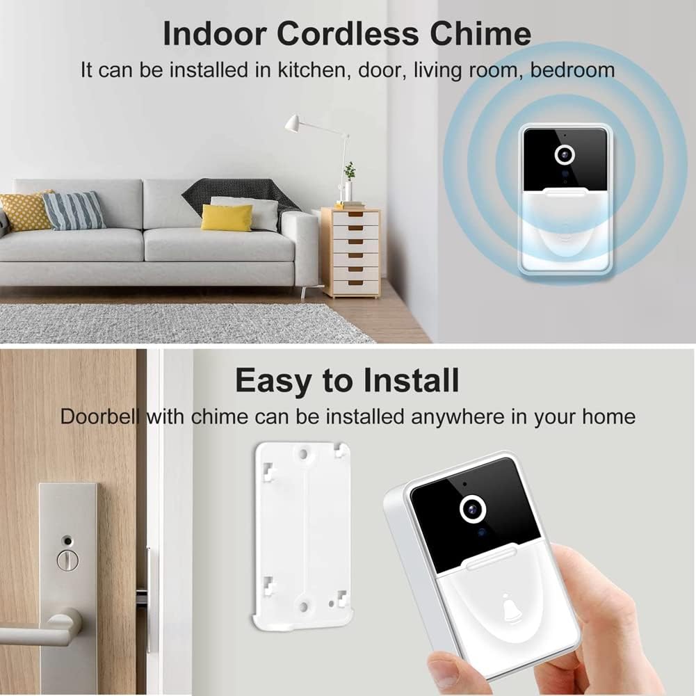 Campanello videocitofono wireless con suoneria interna e supporto di montaggio
