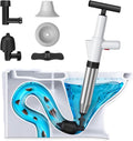 Kit disostruzione scarichi a pressione con pistone manuale e ugelli, bianco e nero