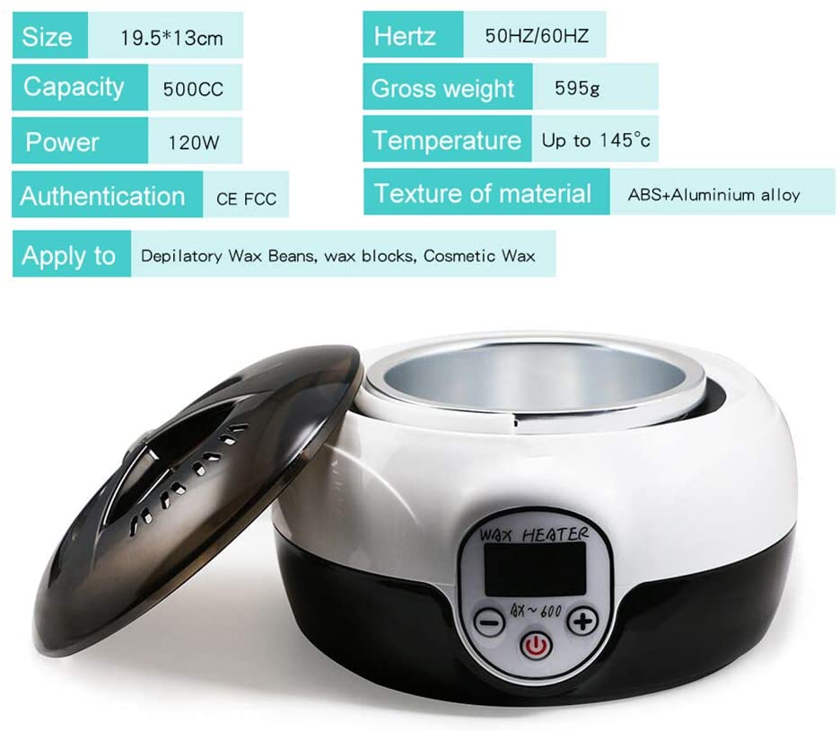 Scaldacera digitale con coperchio aperto, scocca bianca e vaschetta inox