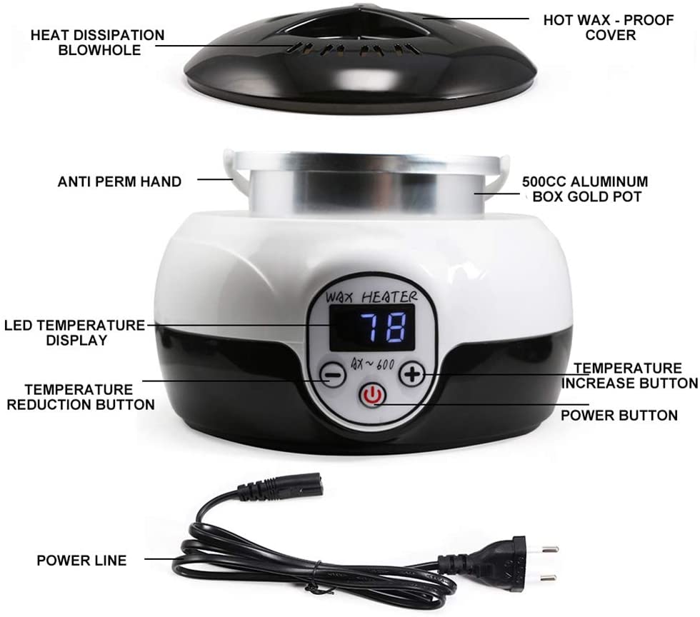 Scaldacera digitale 500 ml con display LED 78, pulsanti e cavo di alimentazione