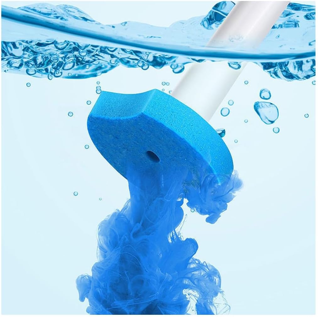 Testina blu per spazzola WC con schiuma e spruzzi d’acqua