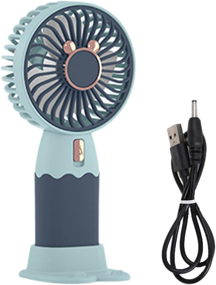 Ventola da Viaggio con Supporto per Telefono – Mini Ventilatore da Scrivania Portatile, Compatto, Rinfrescante per Casa e Ufficio