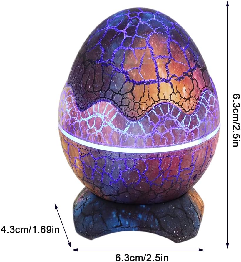 Proiettore a uovo di dinosauro con texture a rilievi, luce blu e arancione