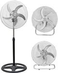 Ventilatore a Piantana 3in1 65W – Ø50 cm con 5 Pale in Alluminio, Oscillante, Installazione da Tavolo o a Muro