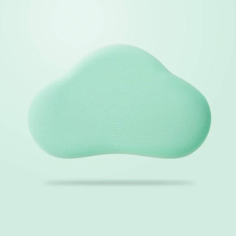 Cuscino cervicale in memory foam ergonomico verde menta, sagoma a U per il collo