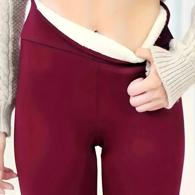Leggings imbottiti estremamente caldi MissCashmere Rosso Tg S/M