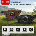 Marsupio con altoparlante Bluetooth RGB: rombi marroni e nero con LED colorati