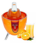 Spremiagrumi elettrico arancione con cono e vaschetta trasparente