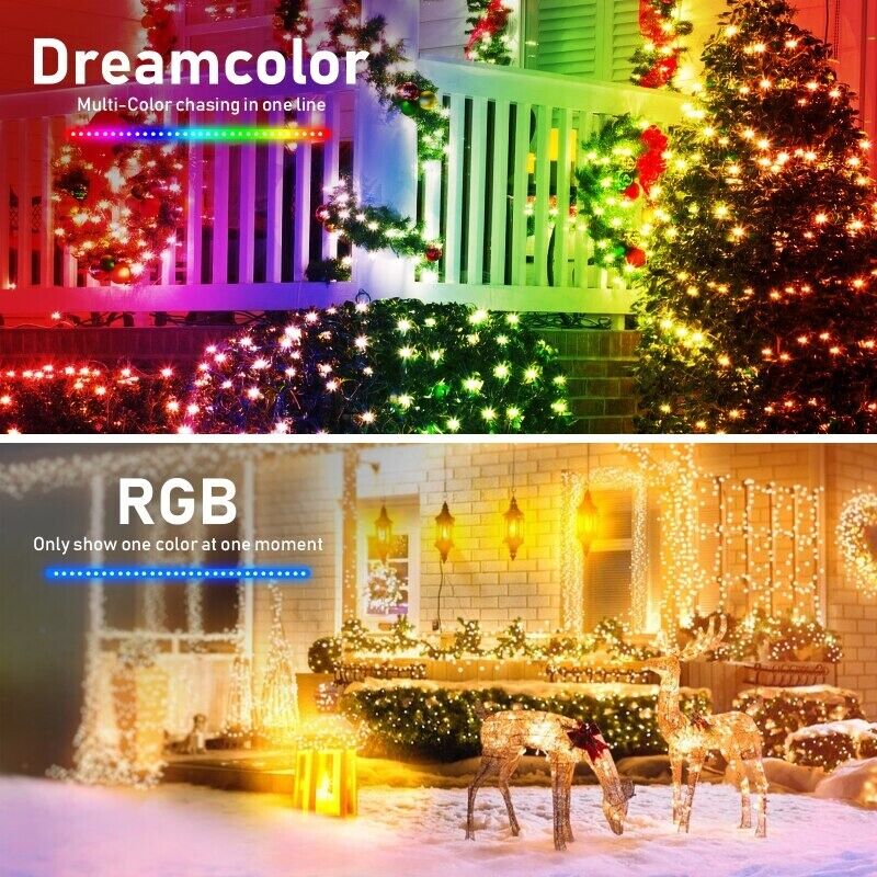 Catena luminosa RGB con LED multicolori a ritmo, per decorazioni natalizie