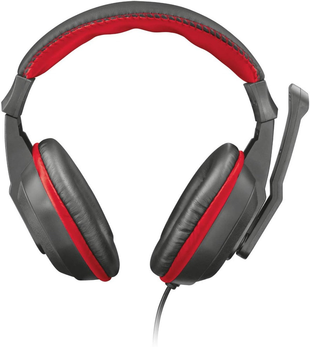 Cuffie over-ear nere con pad imbottiti e inserti rossi