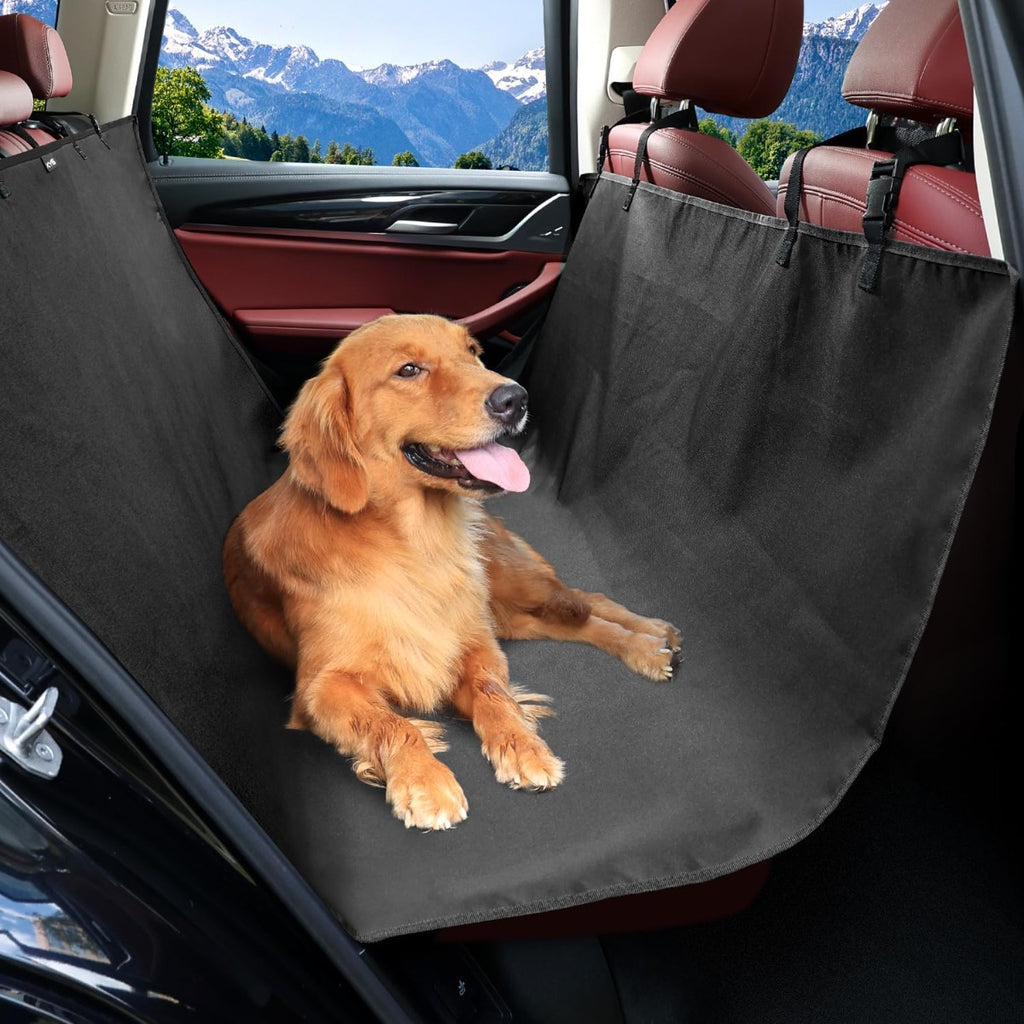 Telo Coprisedile Auto per Cani 130x144 cm Nero Impermeabile Antigraffio Universale
