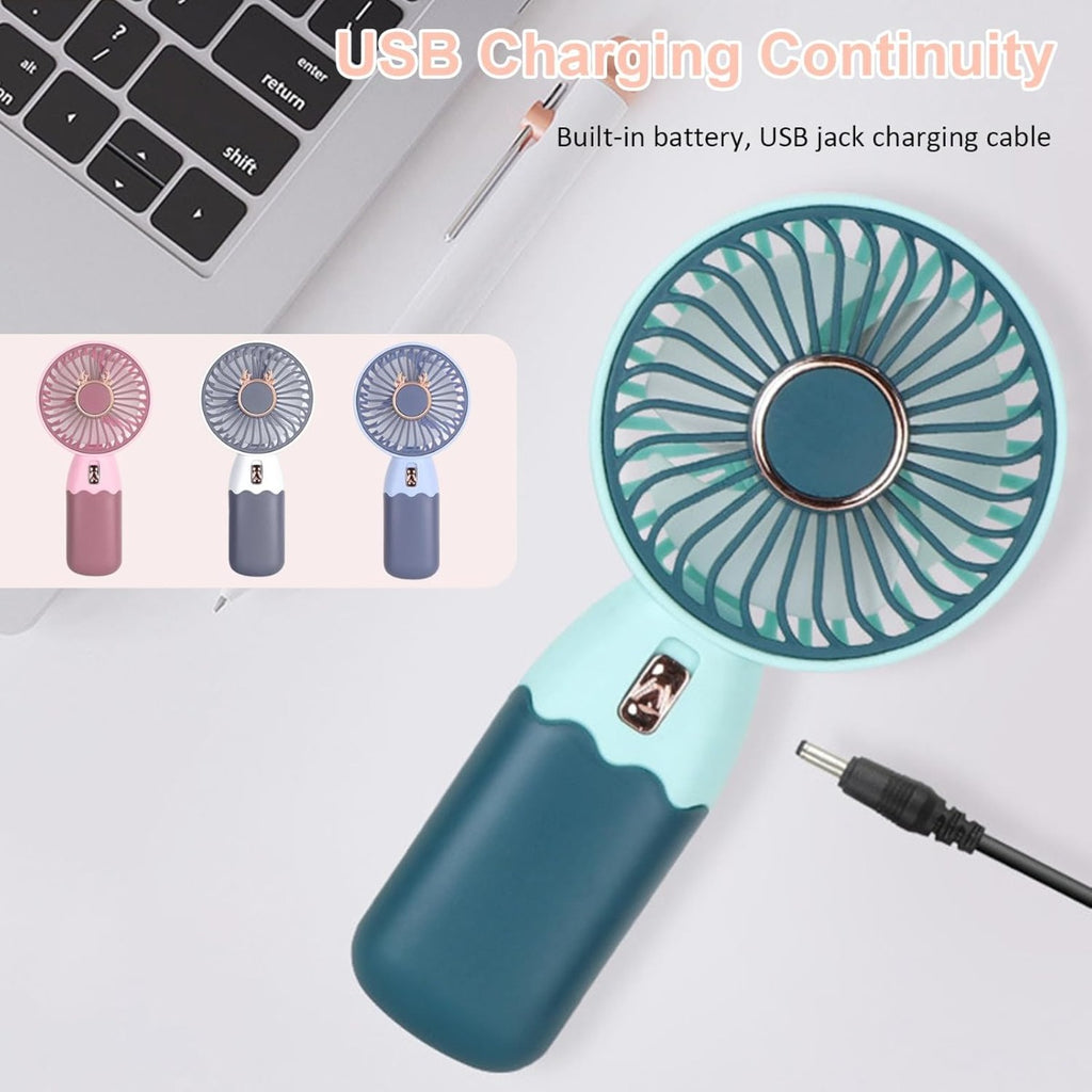 Ventola da Viaggio con Supporto per Telefono – Mini Ventilatore da Scrivania Portatile, Compatto, Rinfrescante per Casa e Ufficio