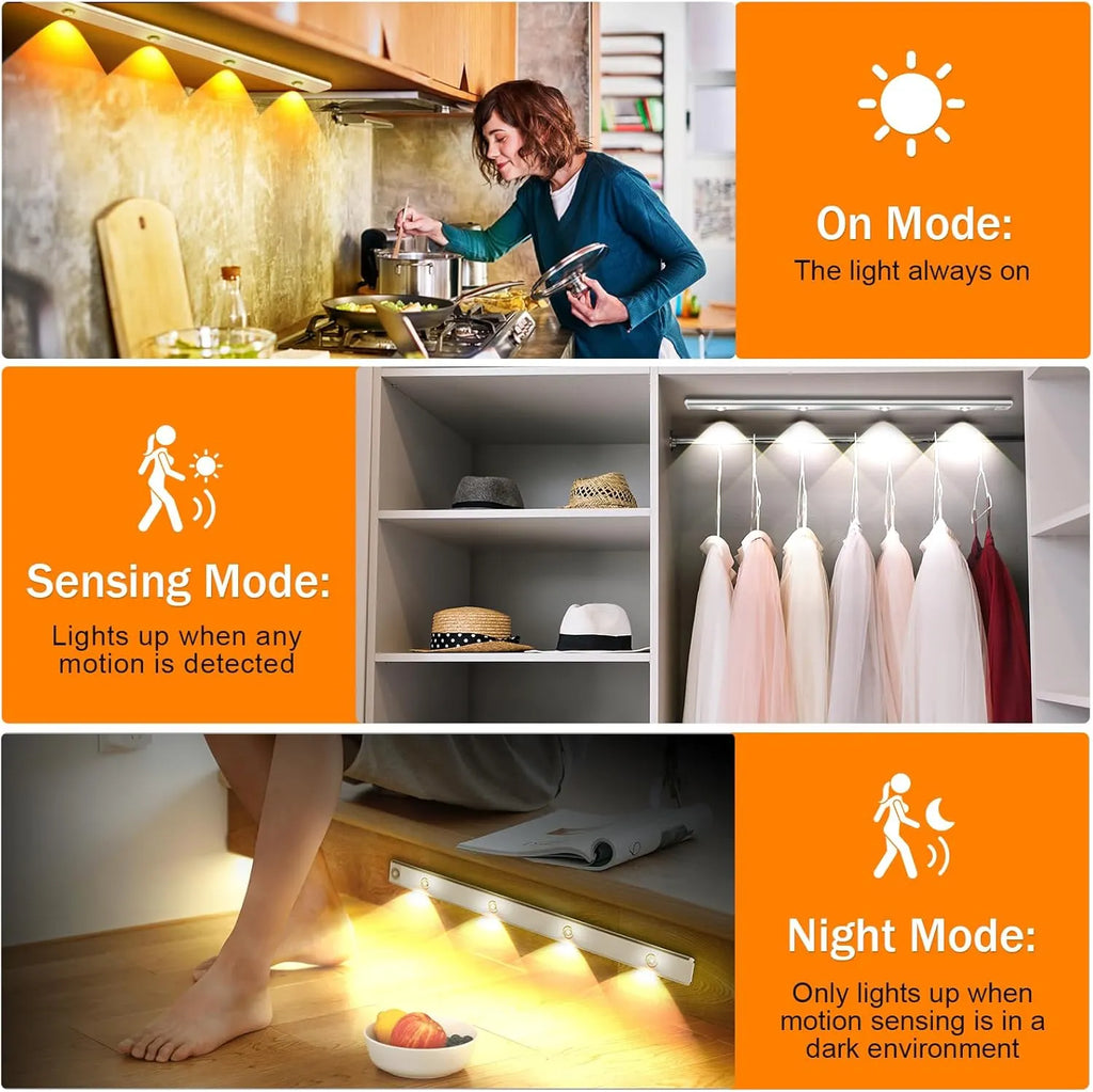 Luce LED Sottopensile 60 cm Ricaricabile con Sensore di Movimento