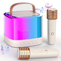 Altoparlante Bluetooth portatile multicolore con maniglia e griglia in tessuto chiaro