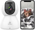 ANTELA Telecamera Wi-Fi da Interno 1080P FHD, PTZ 355°/90°, Audio Bidirezionale, Visione Notturna IR, Rilevamento Movimento, Compatibile con Alexa e Google Home, Dual Wi-Fi 2.4/5GHz