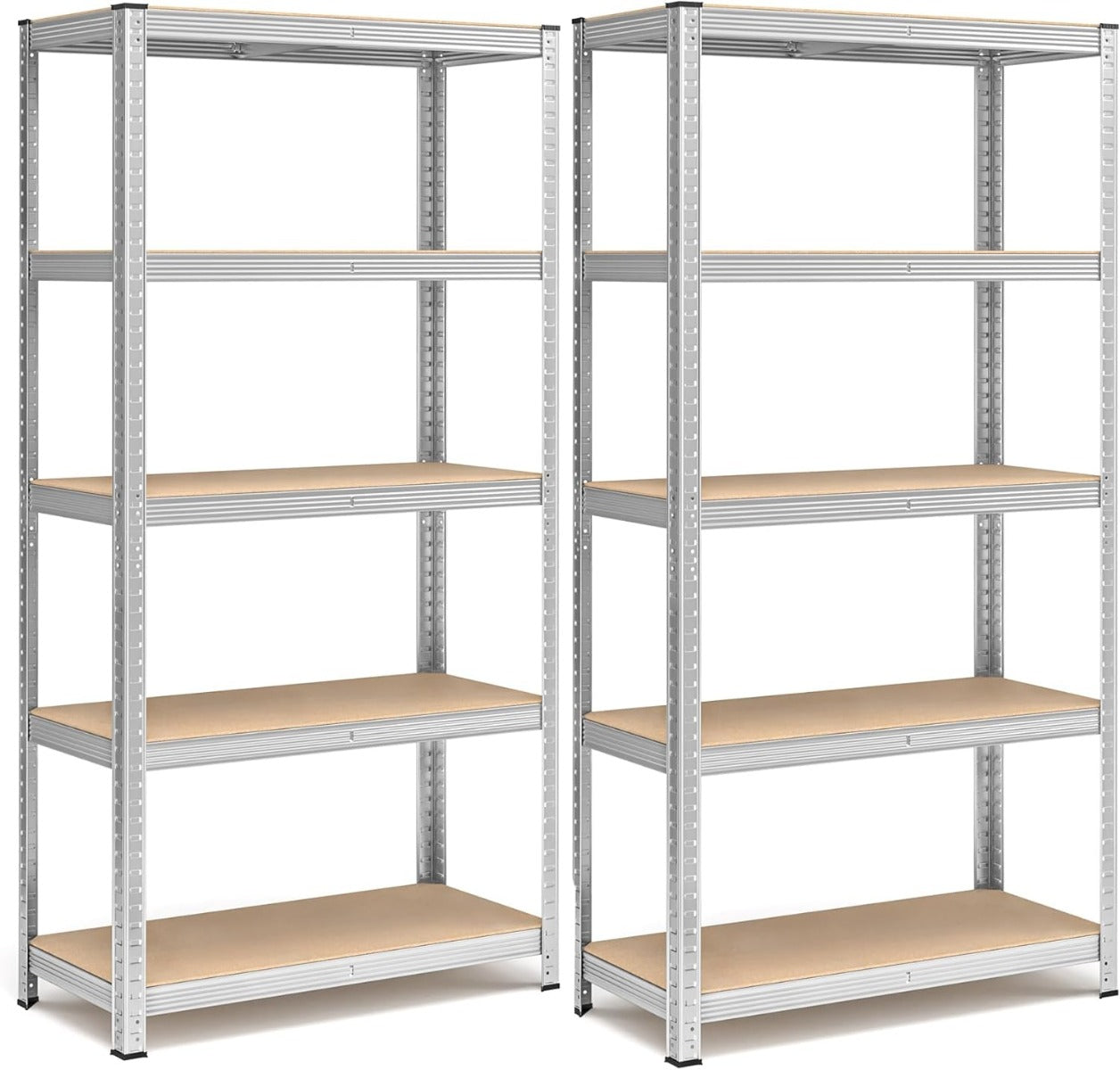 Scaffale Metallico 5 Ripiani 180×90×40 cm – Portata 80 kg per Ripiano Regolabile, Modulare, Senza Bulloni – Ideale per Garage, Cantina, Cucina, Ufficio