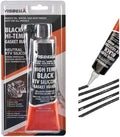 Sigillante RTV silicone nero alta temperatura, flacone e beccuccio con 3 linee