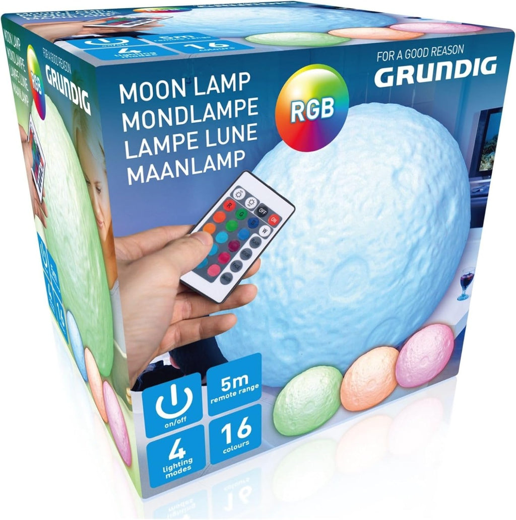 Lampada sferica LED RGB con telecomando, luce azzurra in confezione