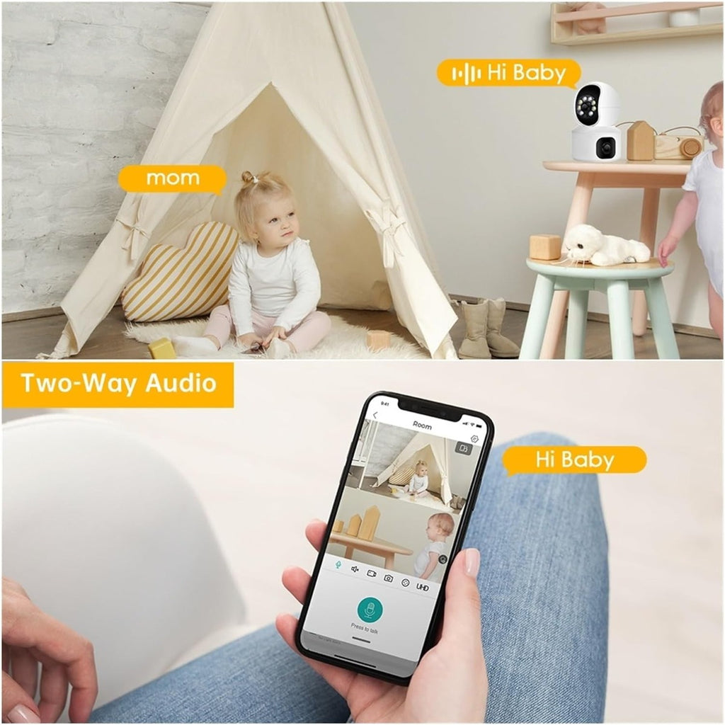 Telecamera WiFi bianca con altoparlante e audio bidirezionale