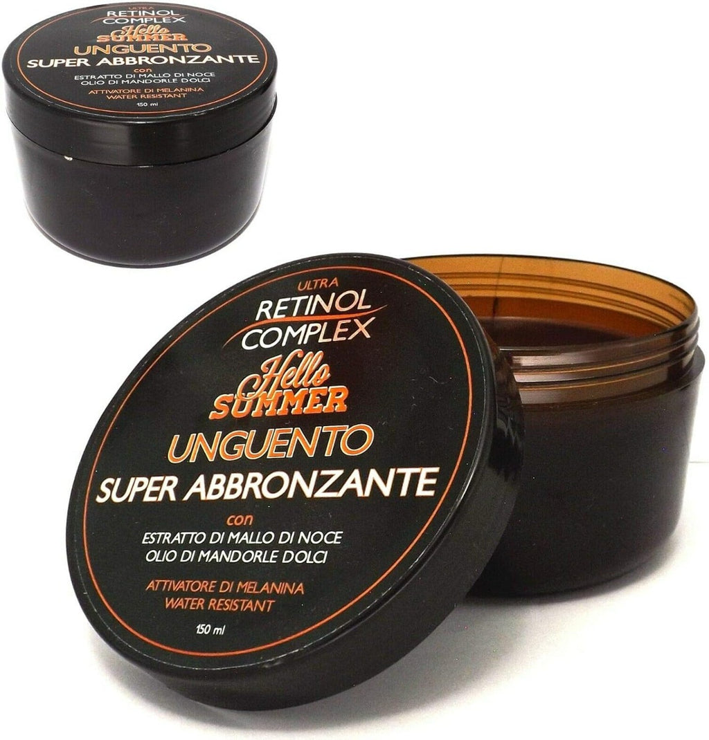 Barattolo di unguento super abbronzante Ultra Retinol Complex, coperchio nero, 150 ml
