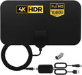 Antenna TV interna nera con amplificatore e cavo coassiale, connettore maschio