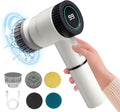 Spazzola elettrica per pulizia bianca con testa a setole nere e display LED 99