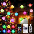 Catena di luci LED decorative con sfere RGB multicolore su fili sottili