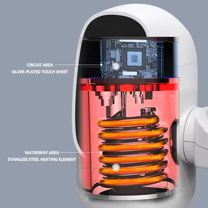 Scaldabagno Elettrico Istantaneo 3000W con Rubinetto e Display Digitale – Riscaldamento in 3 Secondi per Cucina e Bagno