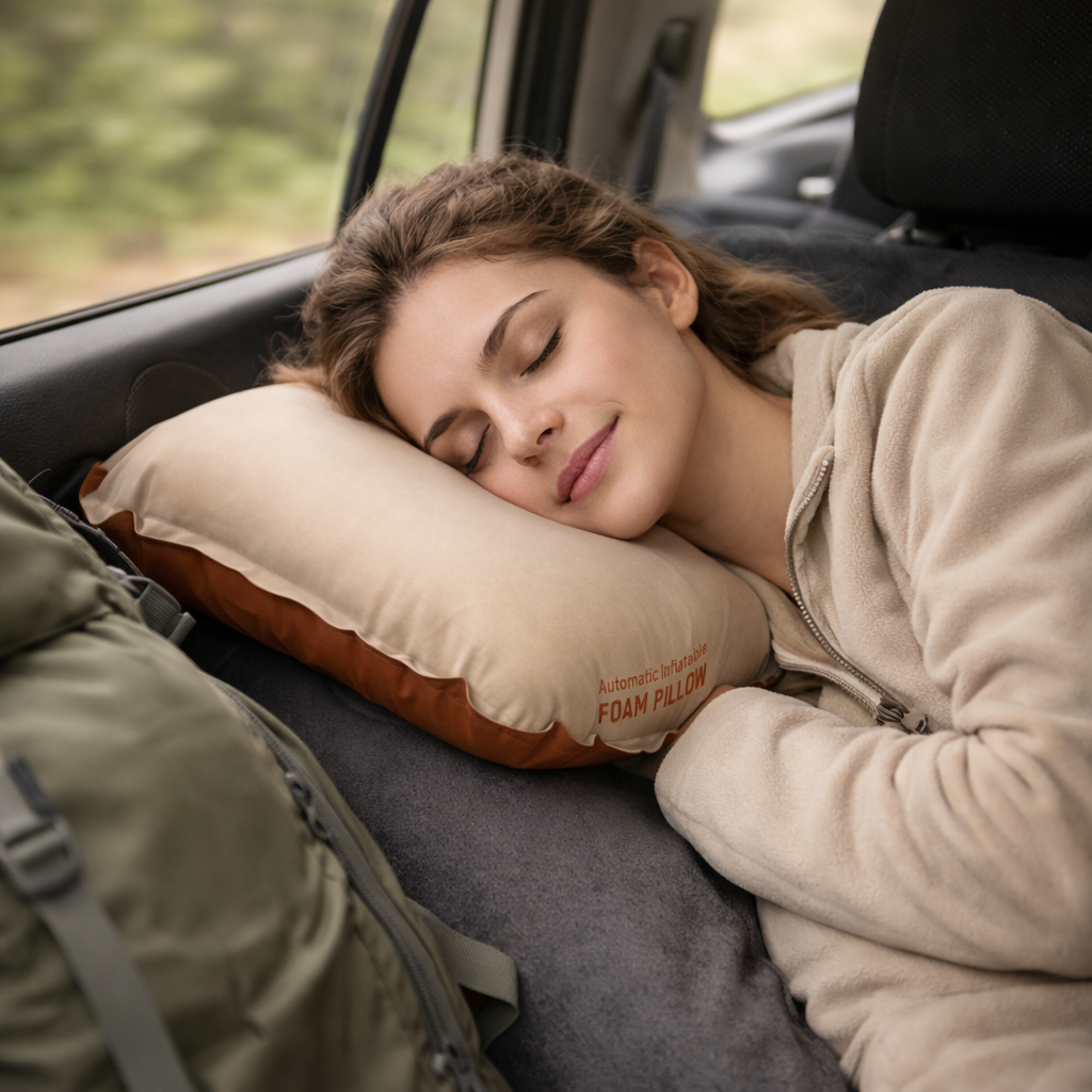 Cuscino Gonfiabile da Viaggio per Collo e Testa Supporto Cervicale Portatile
