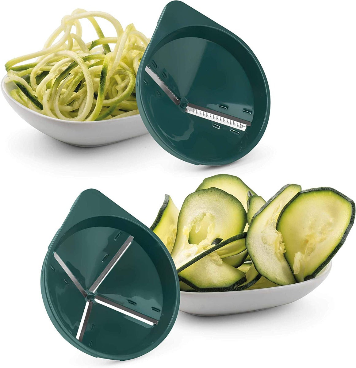 Affetta verdure a spirale Genius con zucchine a spirale e testina verde