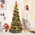 Albero di Natale pop-up 150 cm con LED bianchi caldi e decorazioni rosso-oro