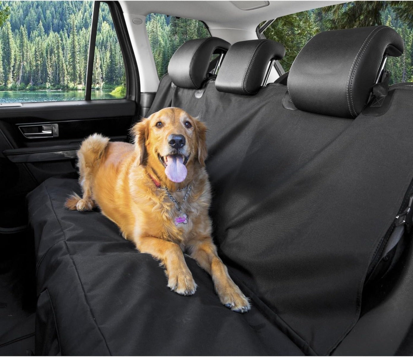 Telo Coprisedile Auto per Cani 130x144 cm Nero Impermeabile Antigraffio Universale