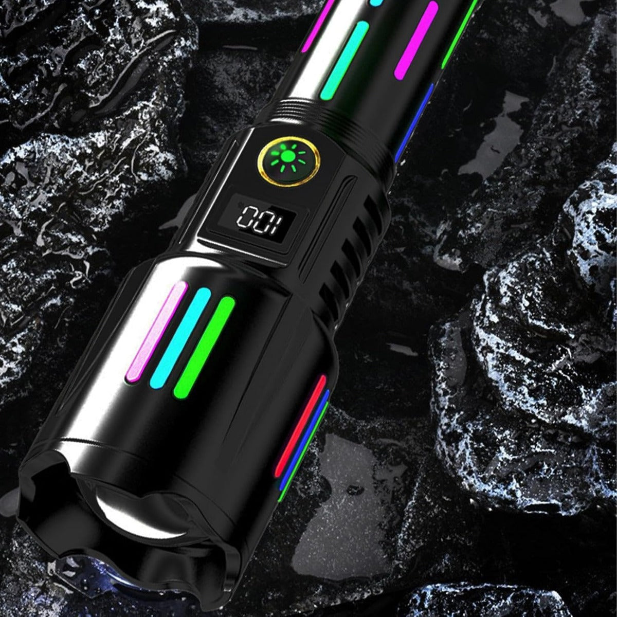 Torcia elettrica LED potente, zoom regolabile, impermeabile, ideale per campeggio e uso esterno