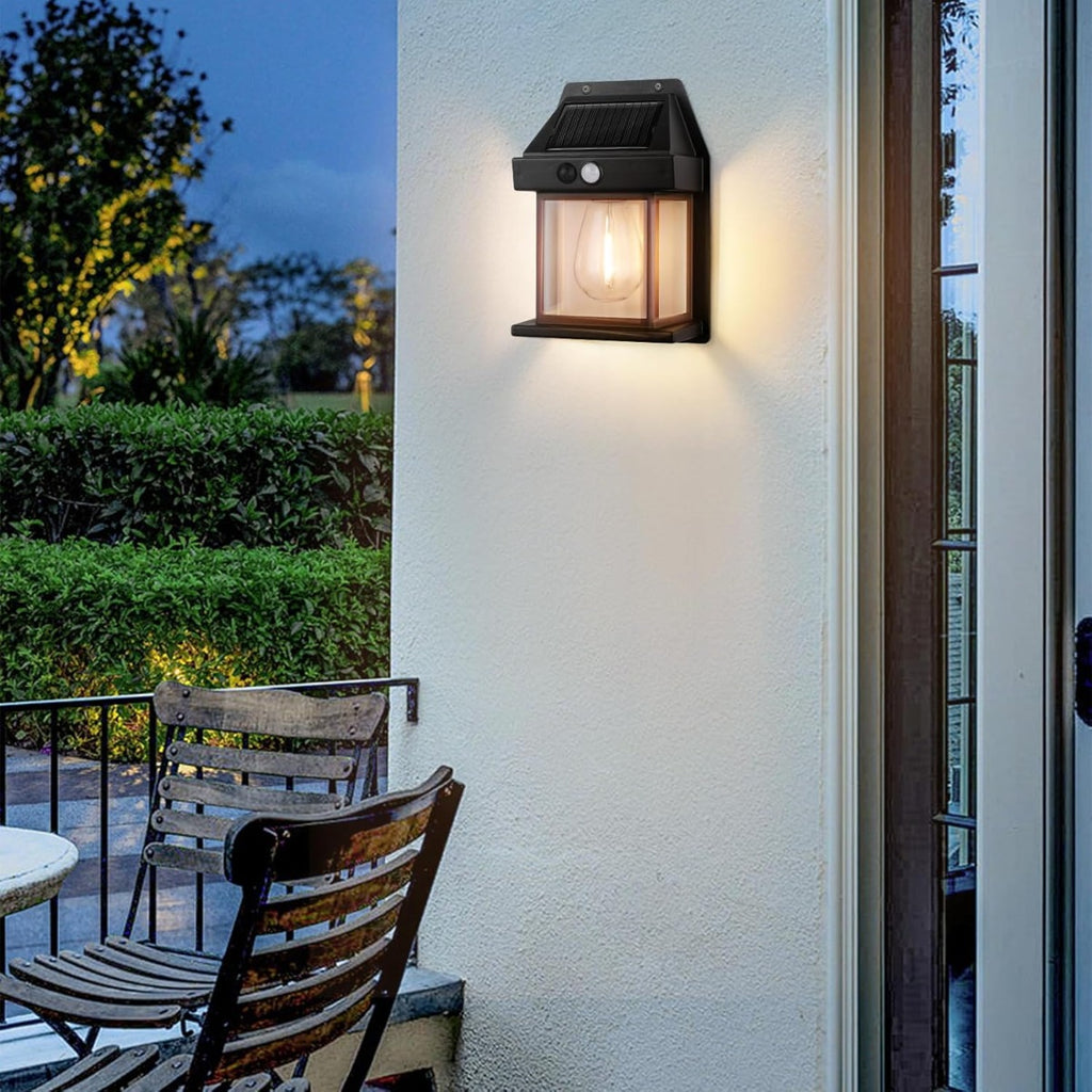 Lampada Solare da Parete LED con Sensore di Movimento, 3 Modalità di Illuminazione, Impermeabile IP65 per Esterni
