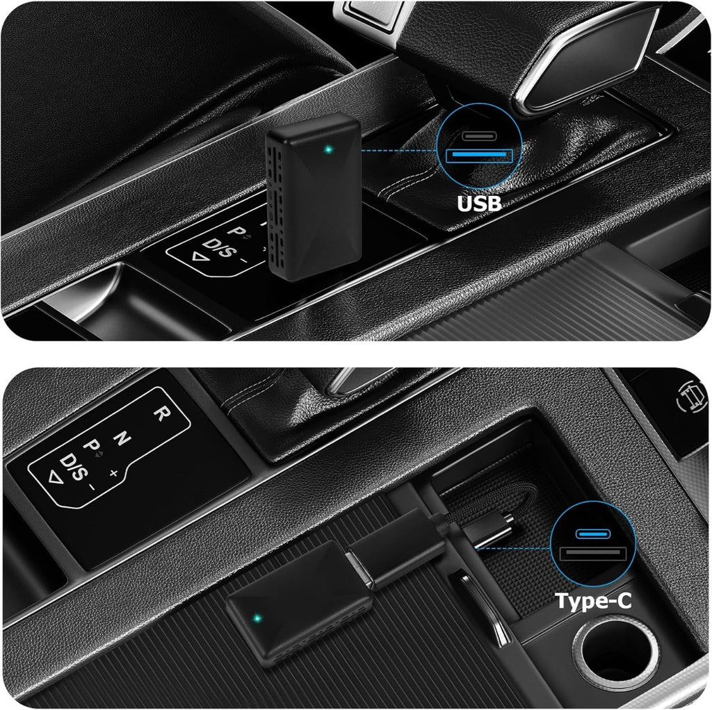Adattatore wireless 2 in 1 nero con porta USB e spia LED verde