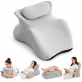 Cuscino ergonomico sagomato grigio con poggiatesta removibile e base antiscivolo